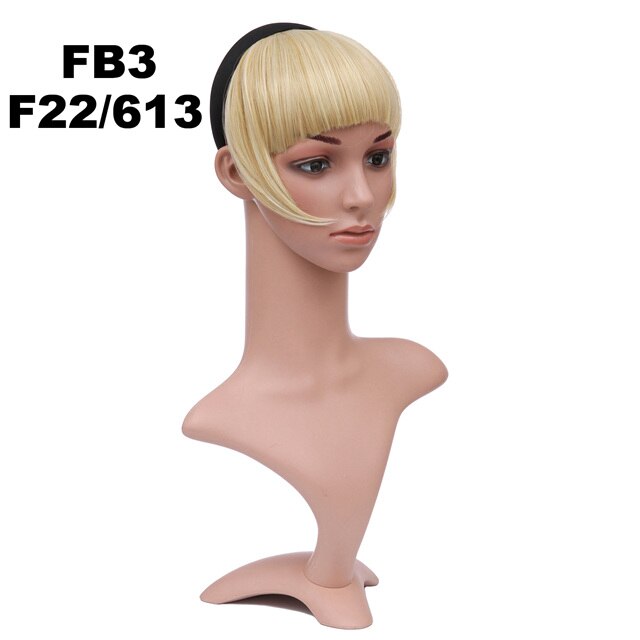 Girlshow – frange synthétique frange courte avec tresses, bandeau, frange émoussée FB3, 6 pouces, 16 couleurs disponibles, 50g, 1 pièce: FB3 Color F22-613
