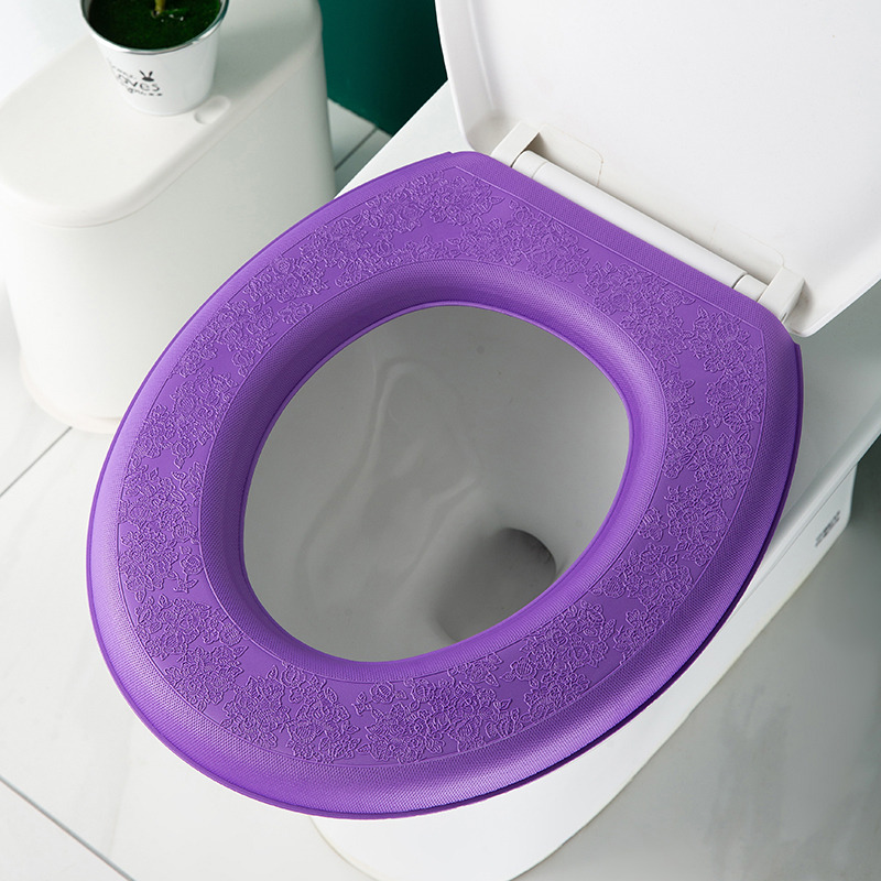 Washable Toilet Seat Cover Waterproof Sticker Foam Toilet Lid Cover Portable Silicone Toilet Cup Covers Bathroom Accessories: green