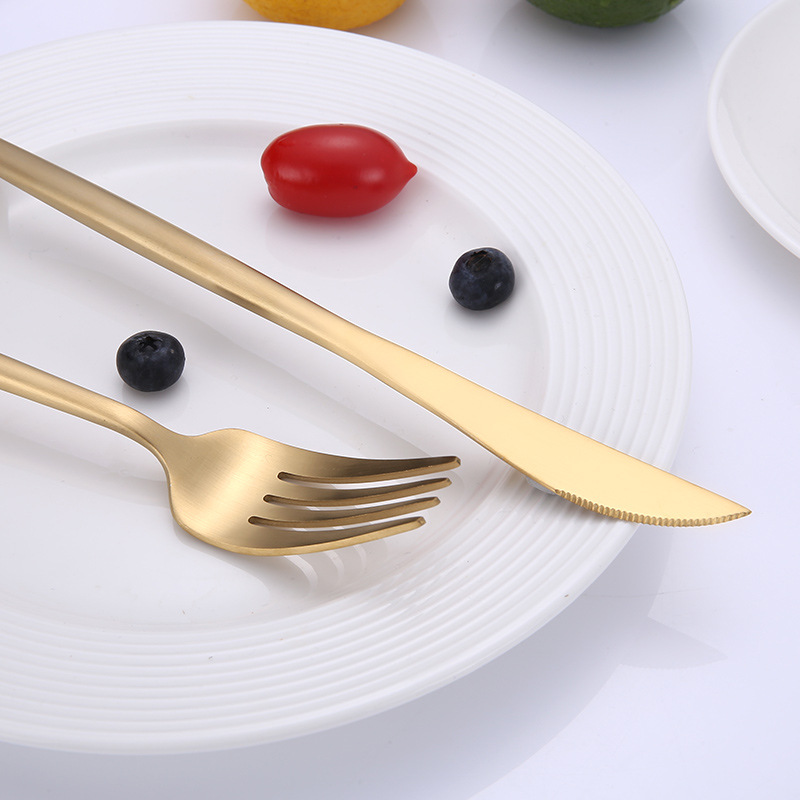 Couverts de Style portugais vaisselle occidentale 304 acier inoxydable dîner fourchette cuillère boeuf couteau café cuillère