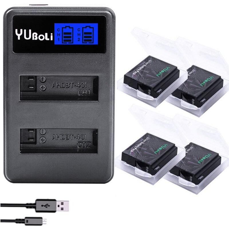 Batteria Ricaricabile 1200mAh Per GoPro Hero 4 - Confezione Da 3 Con Caricatore Rapido 3 Canali - Foto 8