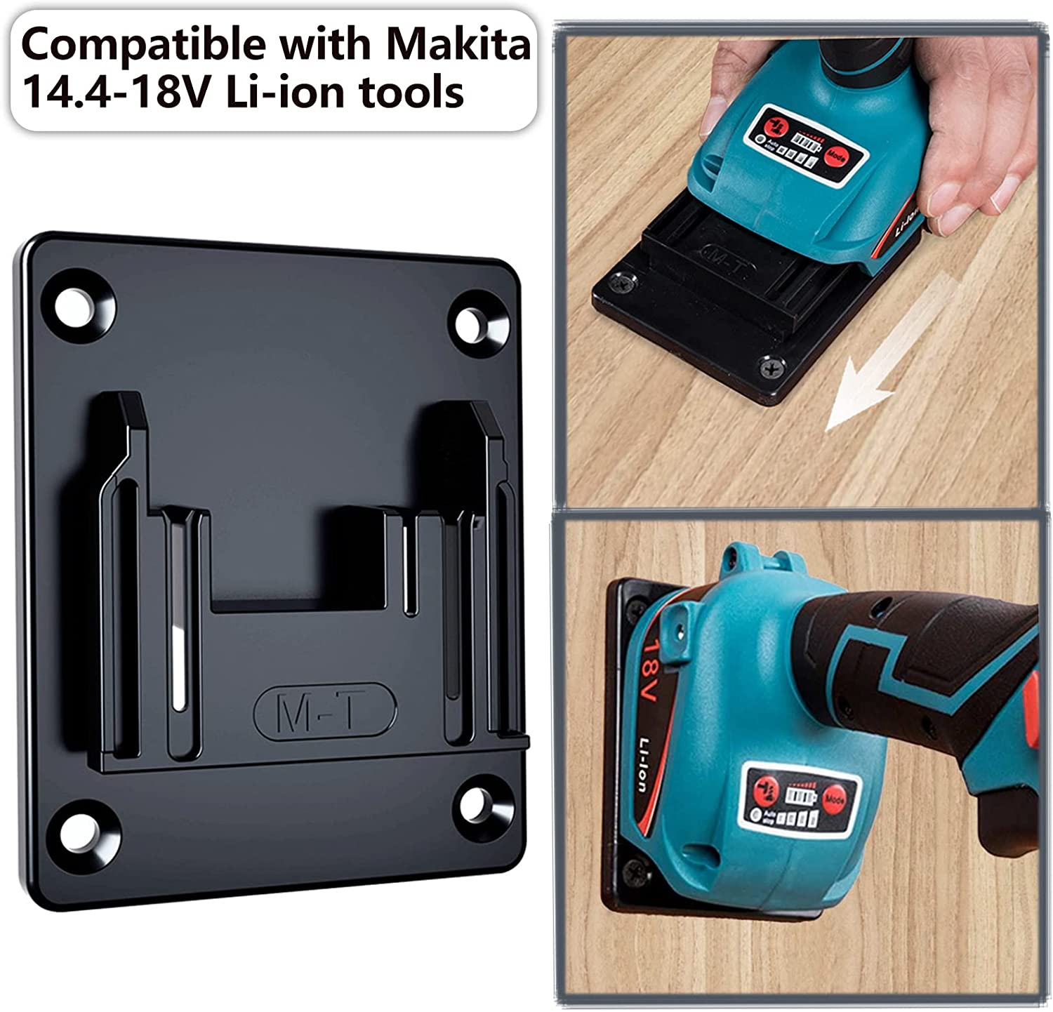 Soporte para máquina, estante de almacenamiento de batería para baterías Makita/Bosch/Dewalt/Milwaukee de 18V, soporte para herramientas de montaje en pared, dispositivos de fijación, 1 ud.