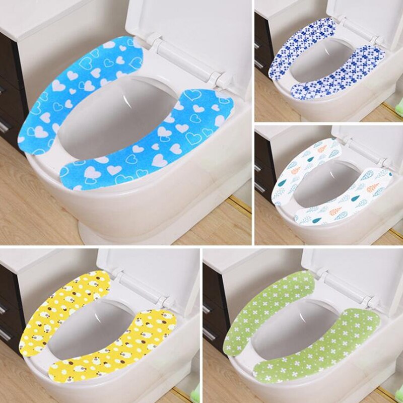 Catoon Pattern Toilet Seat Cover Soft WC Paste Waterproof Toilet Pad Washable Bathroom Warmer Lid Toilet Cover Pad Closestool