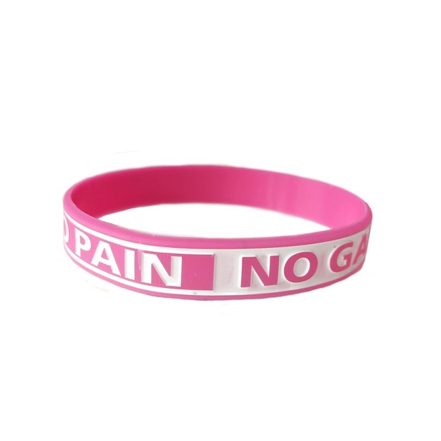 "Never give up" en "Geen Pijn Geen Gian" Motivatie Armbanden Voor Mannen Vrouwen Siliconen rubber Band Polsbandjes Sieraden