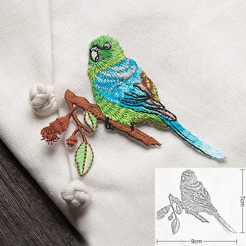 Vogel met Bloem Ijzer op Patches voor Kleding Borduren Applique DIY Hoed Jas Jurk Accessoires Kleding Sticker Strepen Badge: 12