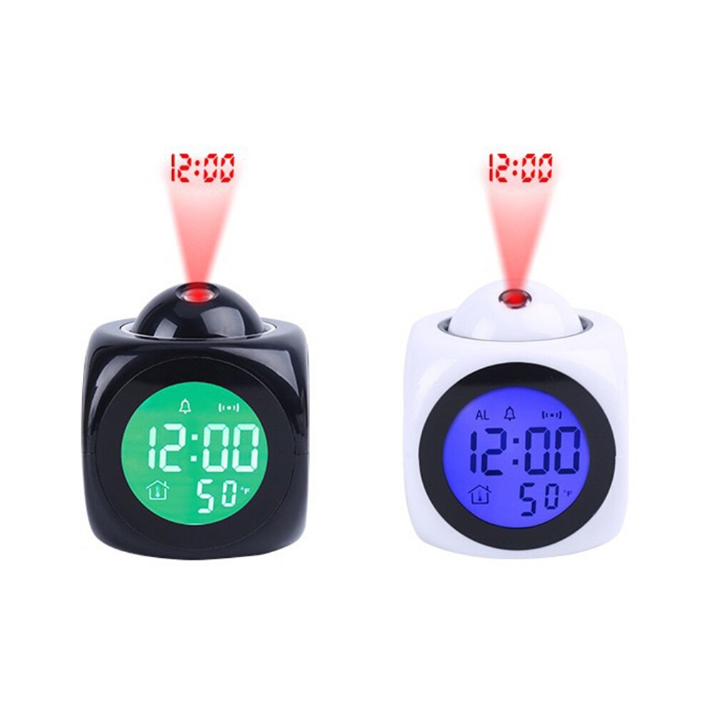 Multifunctional Voice Talking LED Display Time Projection Thermometer Alarm Clock