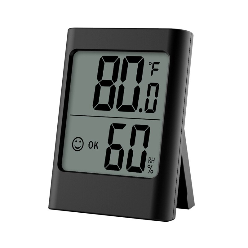 Humidity Gauge Indoor Thermometer Digital Hygrometer Battery Powered Thermometer And Humidity Gauge: black