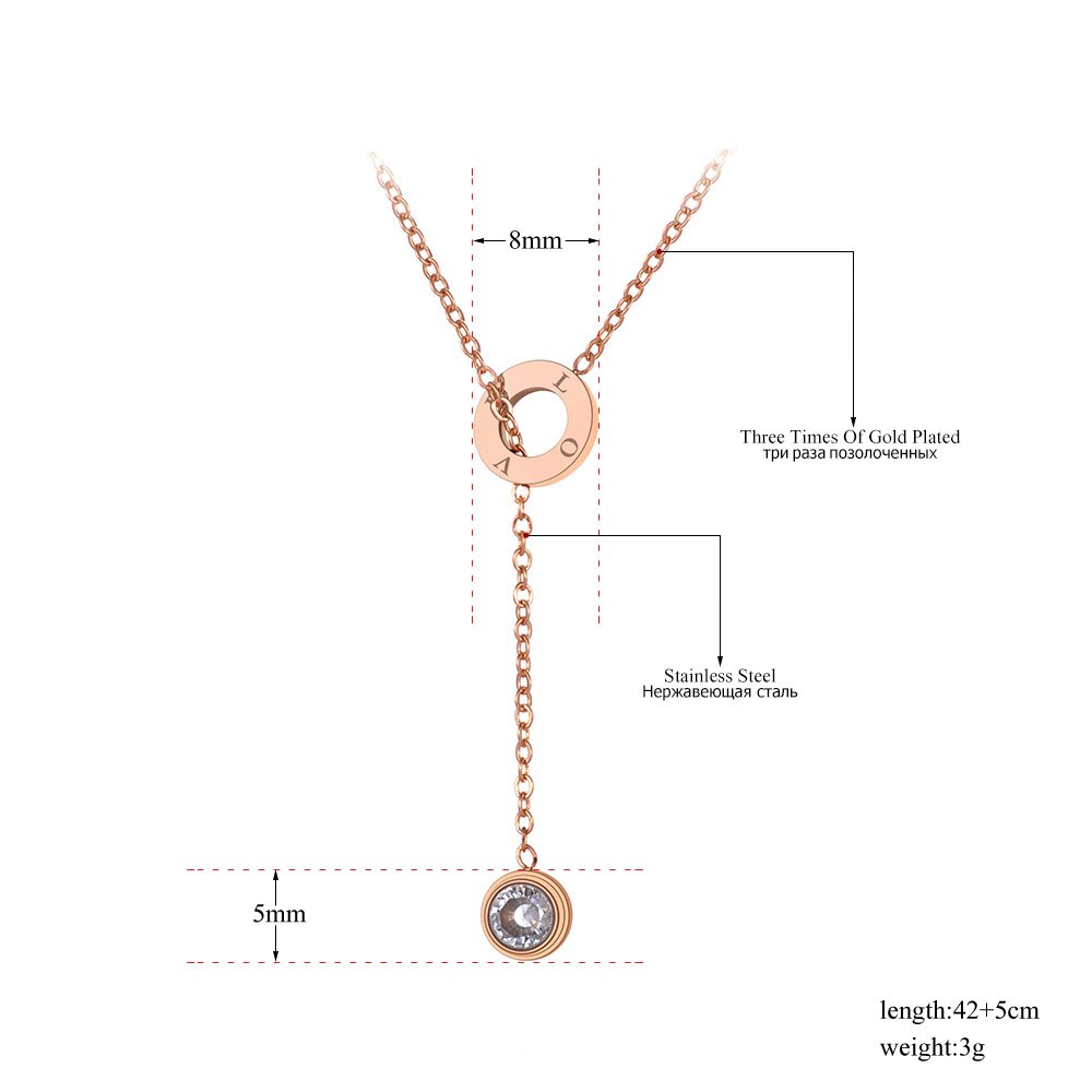 Lokaer-gargantilla de cristal de circonia cúbica de acero inoxidable, collar de Original, joyería, colgante de amor a la para mujer N20023