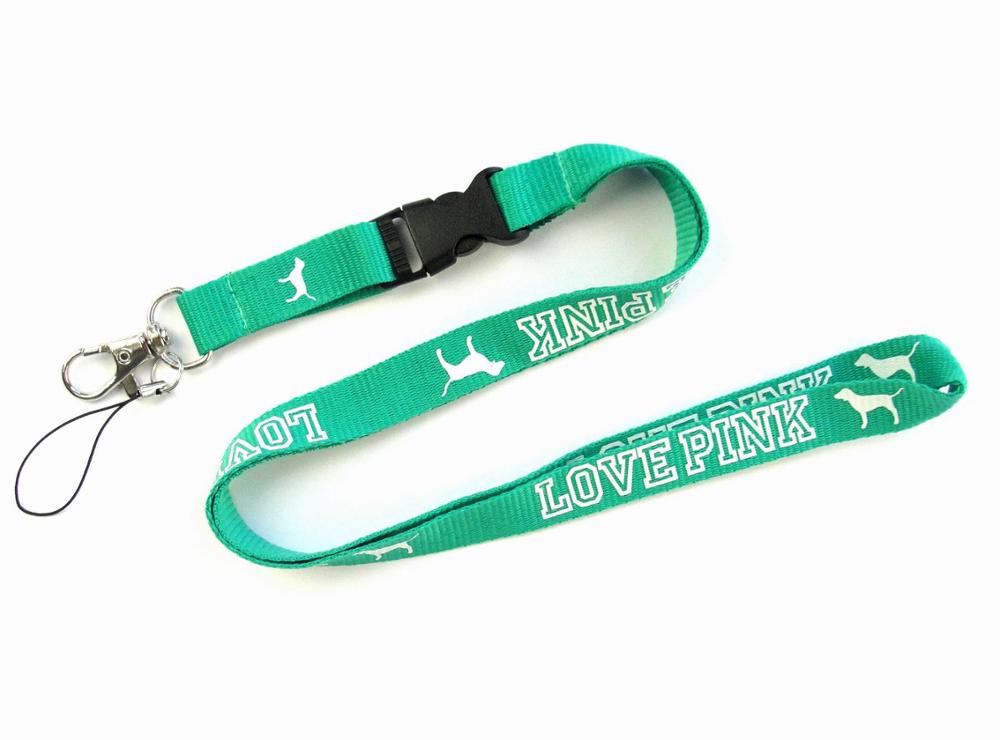 10pcs/lot 1.5cm*105cm Cellphone lanyard Straps Clothing Keys Chain ID cards Holder Detachable Buckle VS Love PINK Lanyards: 6