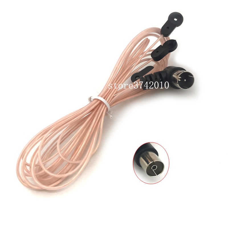 FM Radio Antenna Indoor Dipole Antenna T shape F type Male Female Connector For HD Aerial FM Radio Antenna 2M 520-1710MHz