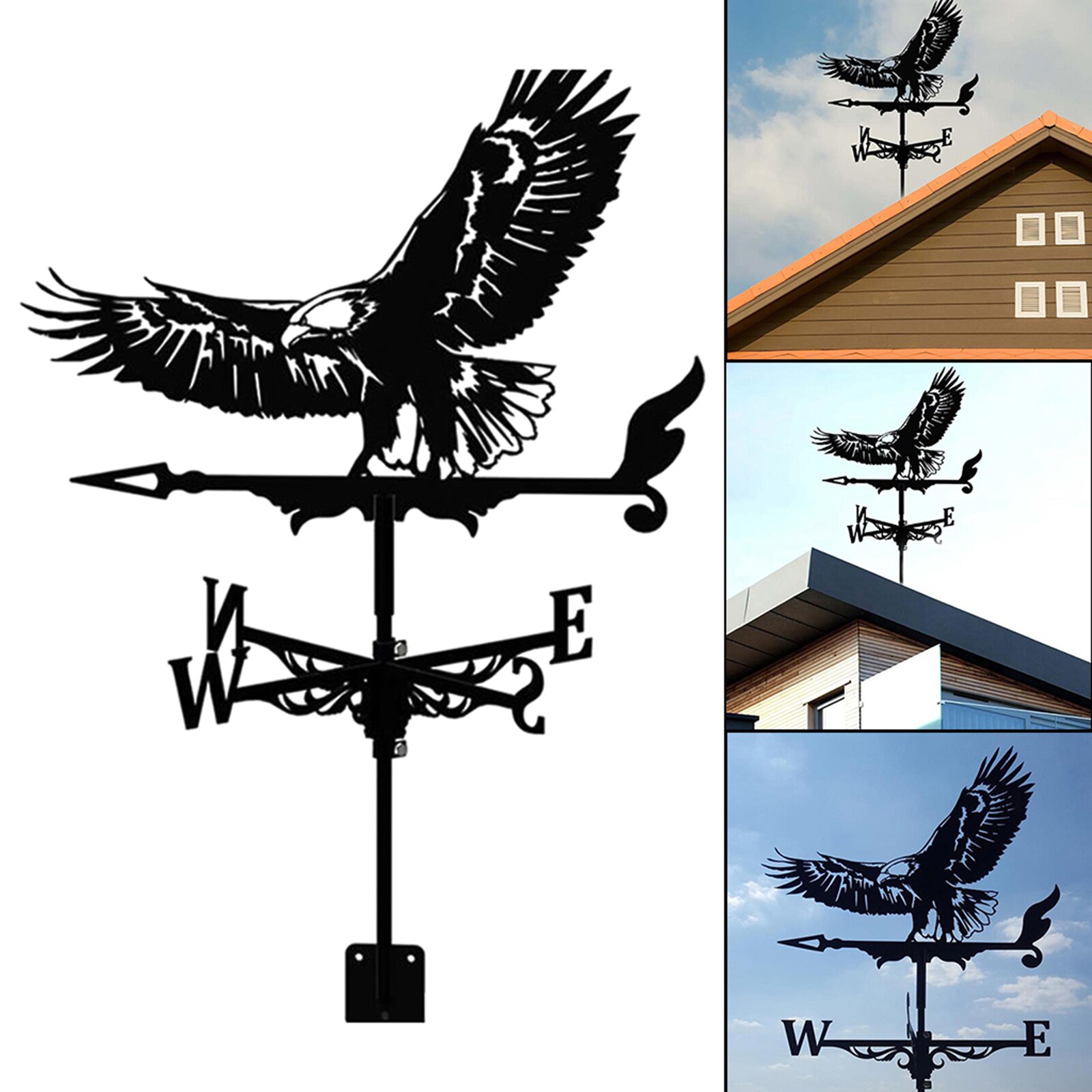 Weather Vane Animals Wind Direction Indicator Yard Outdoor Garden Art Decor