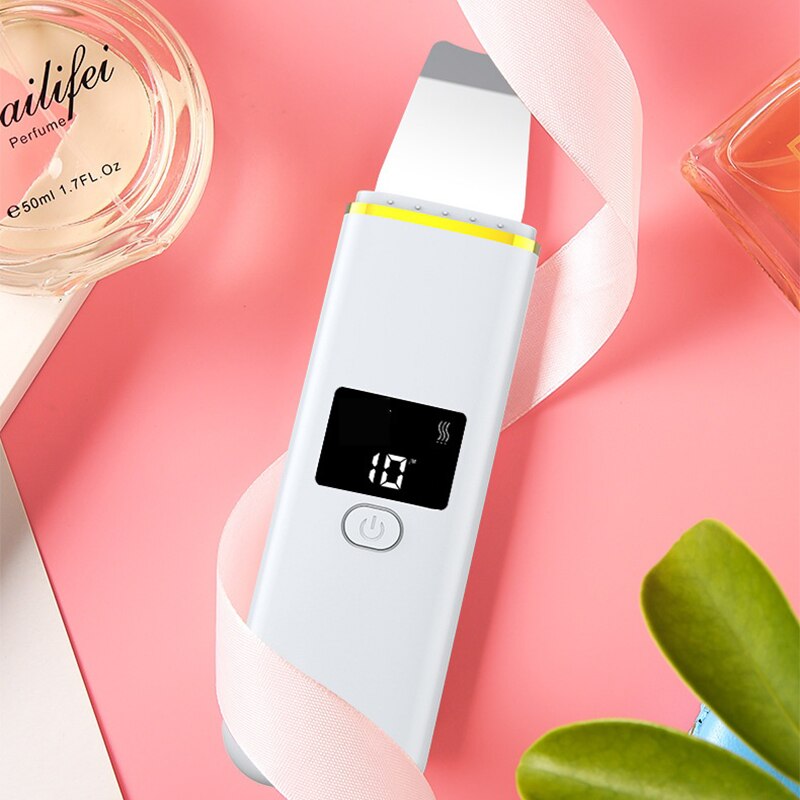 Ultrasonic Facial Skin Scrubber Ion Deep Face Cleaning Charging Skin Care Device Face Lifting Peeling Extractor