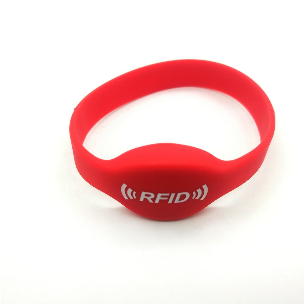 1PCS 125KHZ EM4305 Writable RFID Duplicator Rewritable Copy Clone Blank Card Wristband Bracelet Access Control: Red