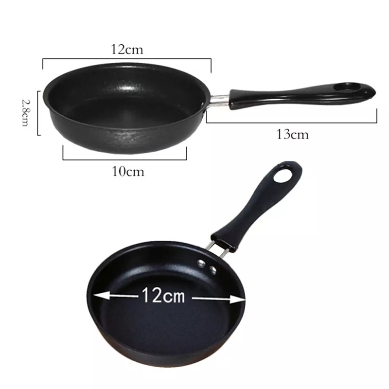 12cm Small Nonstick Frying Pan for Household Fried Egg Pancakes Round Mini Saucepan DSS899