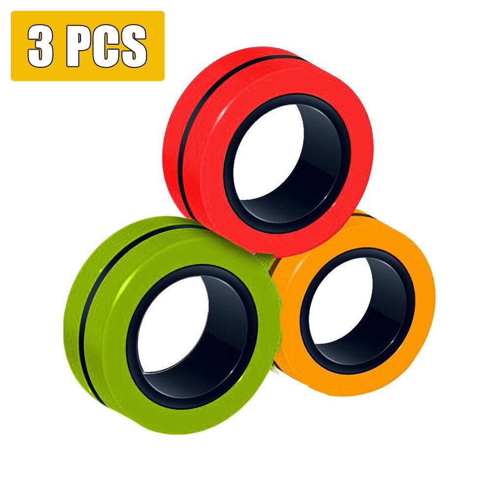 Best Fidget Spinner Magnetic Bracelet Ring Unzip Toy Anti-stress Magic Ring Props Tools Decompression Toys Игрушки Для Детей: 3PC F