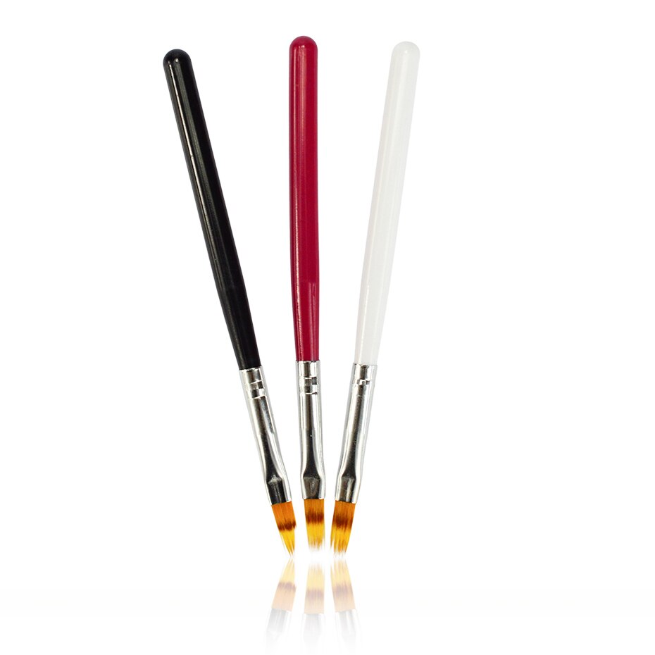 Pincel degradado para uñas, herramienta de manicura con mango de madera, pelo de nailon, negro y blanco, 1 ud., NL285