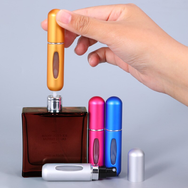 5ml Parfüm Zerstäuber Tragbare Flüssigkeit Container Für Kosmetik Mini Aluminium Spray Alcochol Leere Flasche Nachfüllbar Für Reisen