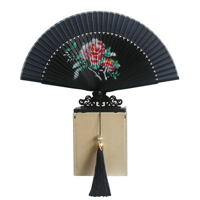 Abanico de baile Para mujer, ventilador de seda de bambú, Cheongsam chino, Hanfu, clásico, portátil, Para Boda, Verano