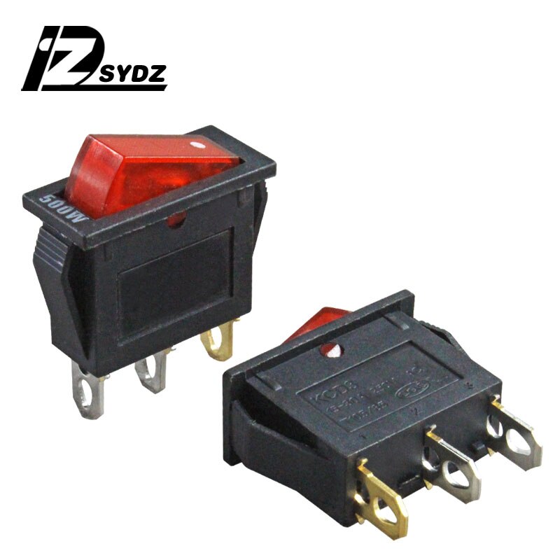 Kcd 3 500w svart båt type bryter vippebryter 26 x 20mm 15 a 250v 3- pin 2- gir båt type knapp bryter matte dampbåt bryter