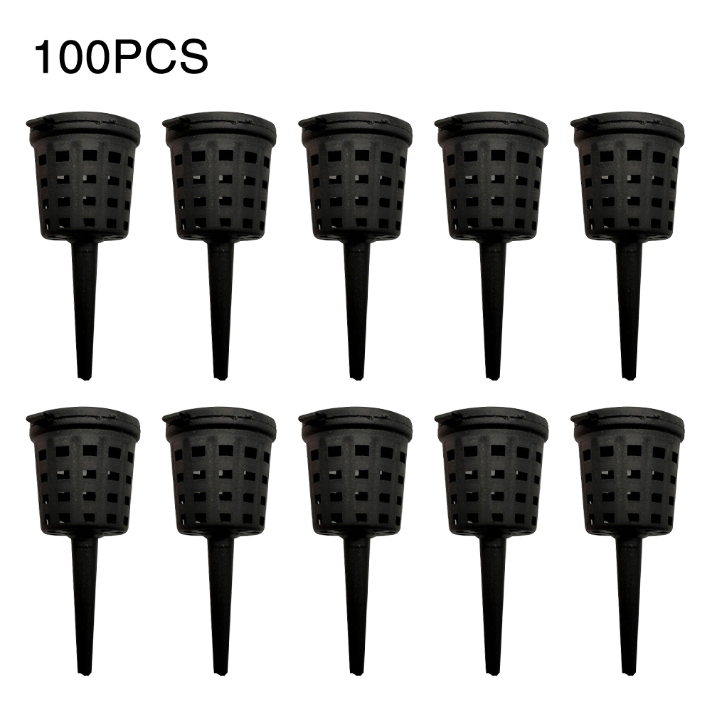 100 st/pack slow release trädgård bonsai rot med lock jordbruk plantskola krukor odla orkidé akvarium gödningskorgar park