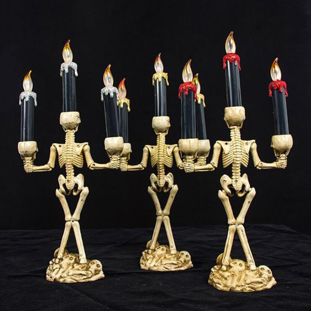 Halloween Schedel Skelet Kandelaar Kandelaar Bar Woonaccessoires Party Ornament Bar Kamer Decoratie Woondecoratie