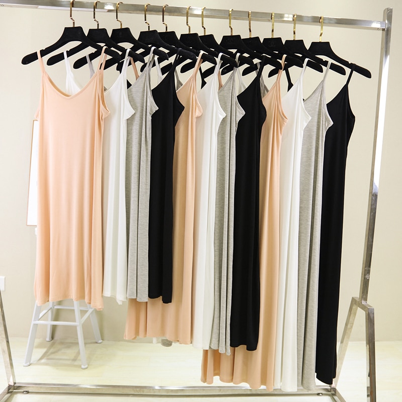 Frühling Sommer 2024 Frau Panzer Kleid lässig modal sexy Leibchen Elastische Weibliche Hause Strand Kleider Oansatz Camis sexy Kleid