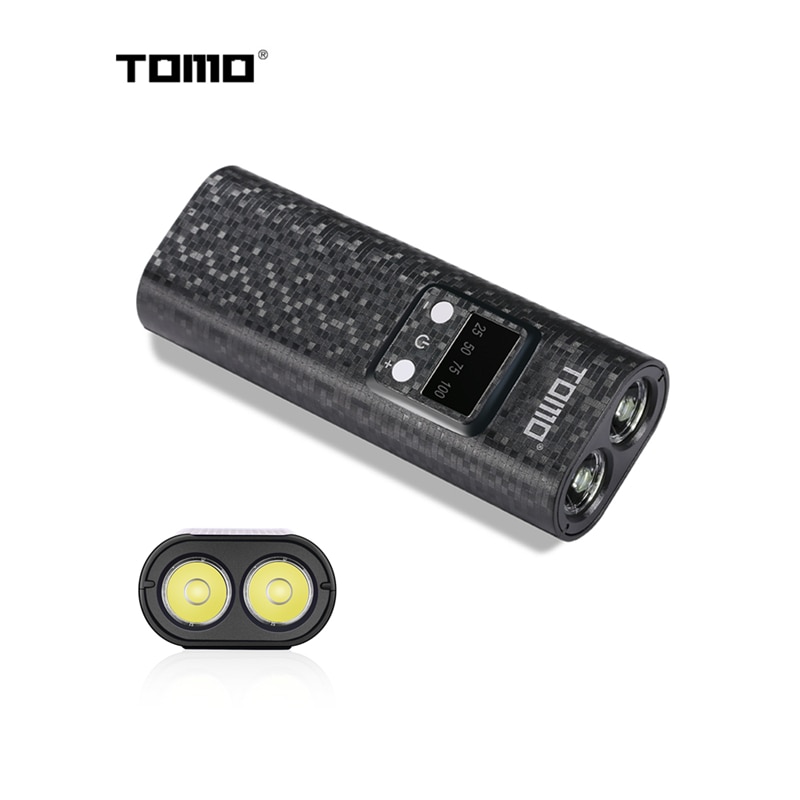 TOMO Q2 18650 battery charger DIY power bank case Portable battery Storage box LCD power display Double USB port with Flashlight