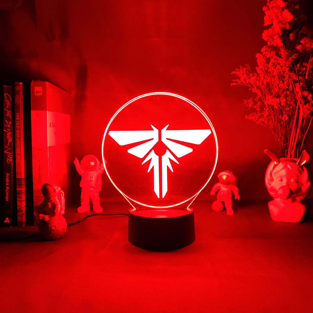 Game The Last of Us-señal de luz 3D, lámpara de noche, decoración de escritorio para habitación de PC, LED intermitente, configuración alimentada por USB, genial, arte de mesa