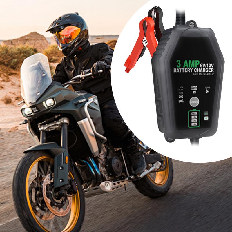 Manutentore batteria per auto Caricabatteria per auto e moto Caricabatterie 3A Caricatore di mantenimento Caricatore automobilistico Controllo pulsante per le aziende