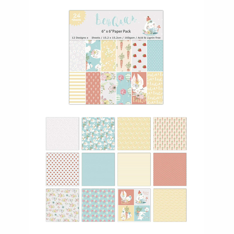 KLJUYP 12 Sheets Be The Queen Scrapbooking Pads Paper Origami Art Background Paper Card Making DIY Scrapbook Paper Craft