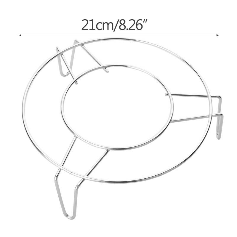 Ångställ i rostfritt stål kök fyra hörn ångkokare vatten elektrisk riskokare ångande diskställ lågfots ånggaller: 21cm i diameter