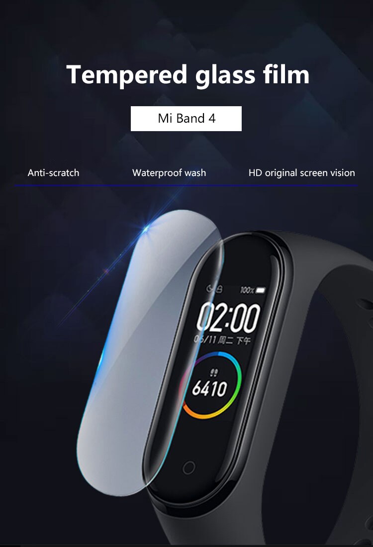 Voor Mi Band 5 Gehard Glas Explosieveilige Waterdichte Bekrast Gehard Glas Beschermende Film