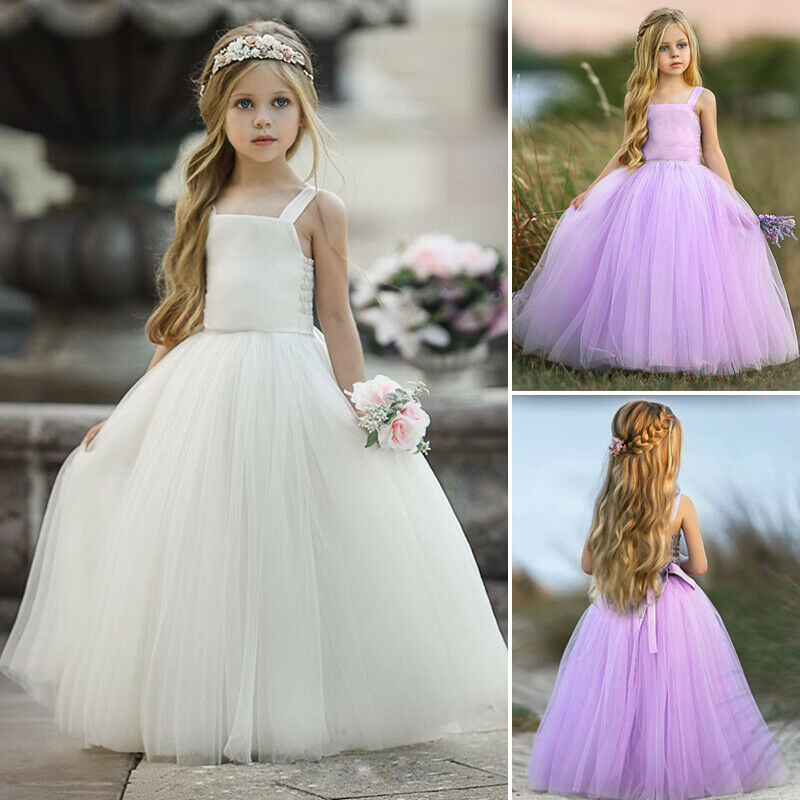Summer Kids Bridesmaid Dresses Lace Sleeveless Flower Girl Princess Dress Children Girls Party Dress
