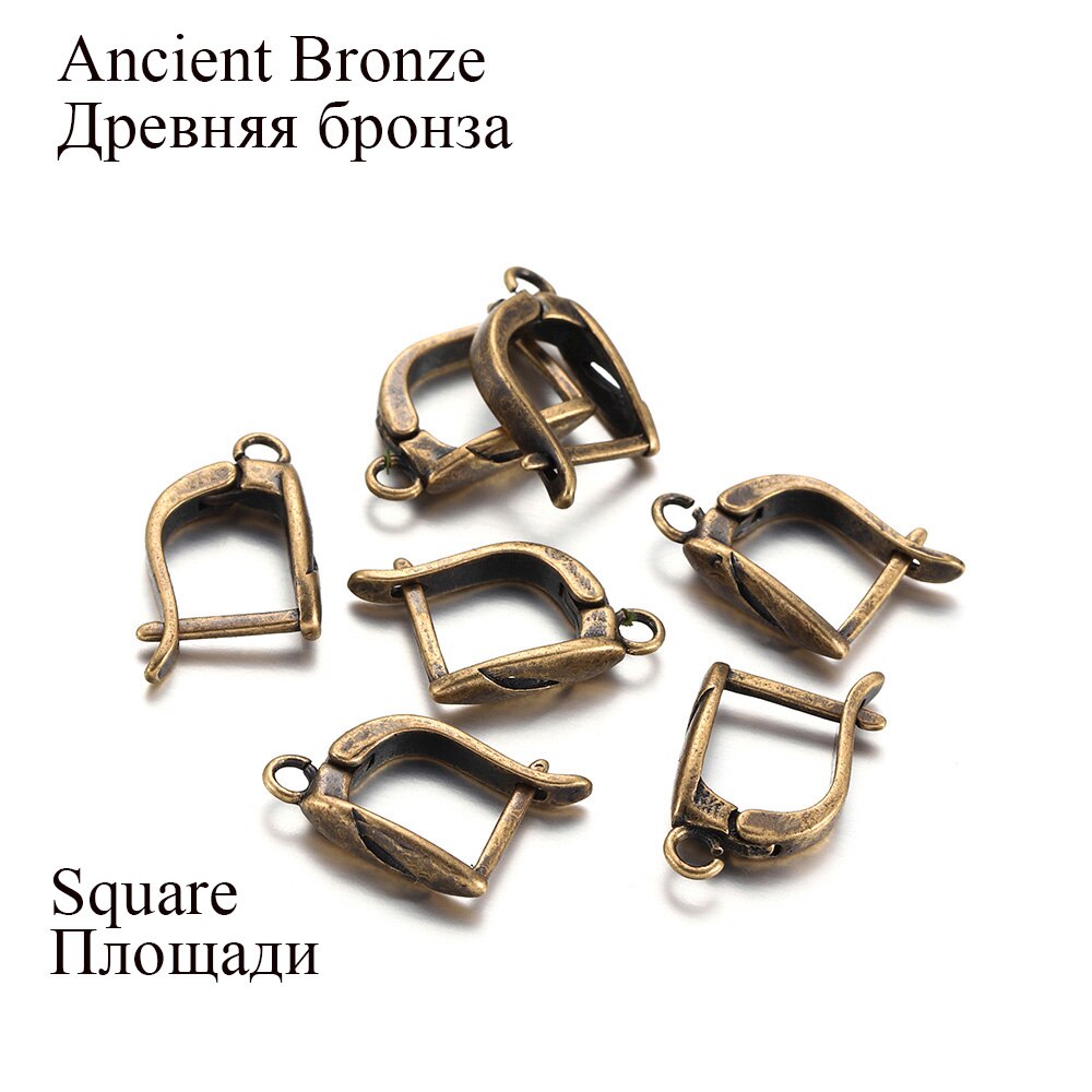 6-12Pcs/lot Brass French Earrings Hooks Clips Lever Back Open Loop Clasps For Diy Jewelry Making Findings Supplies Accessories: M / PURPLE
