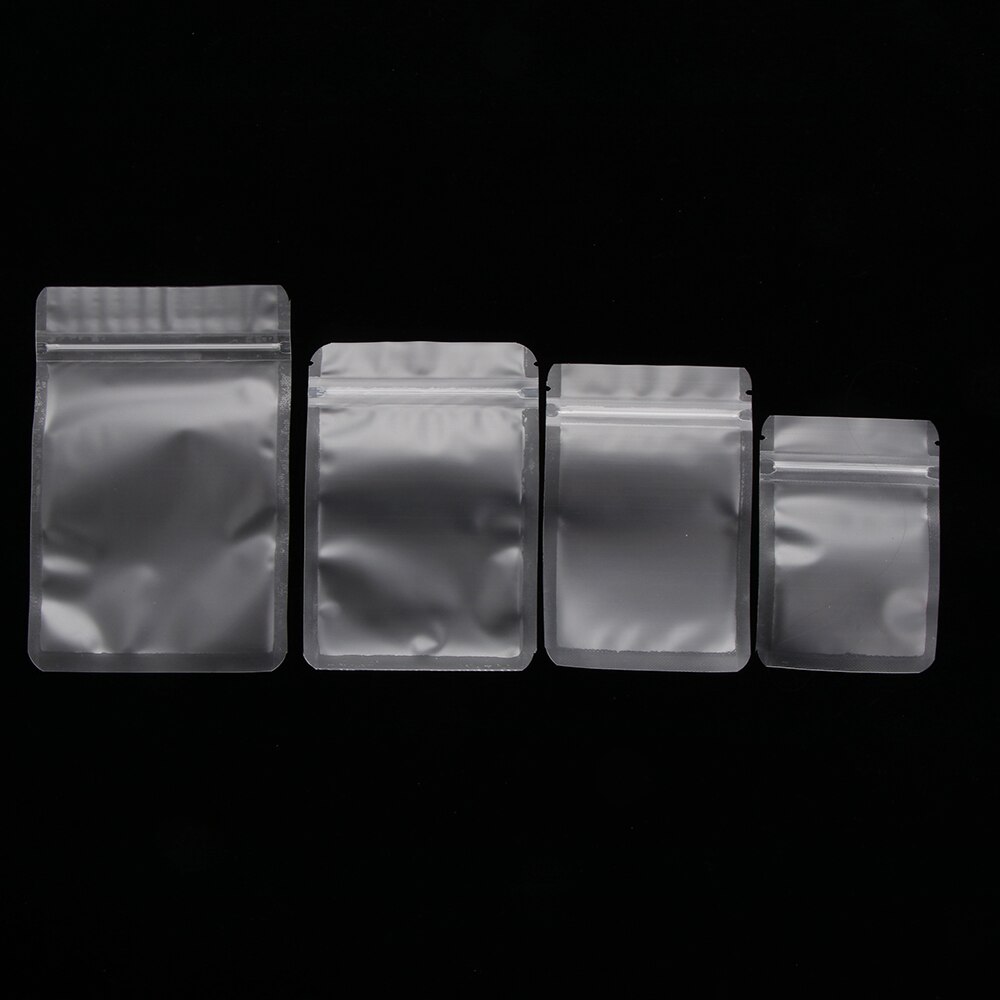 20Pcs/Set Matte Transparent Zip lock Plastic Bag Aluminum Foil Hologram Food Pouch Small Water Proof Zipper Reclosable Pouches