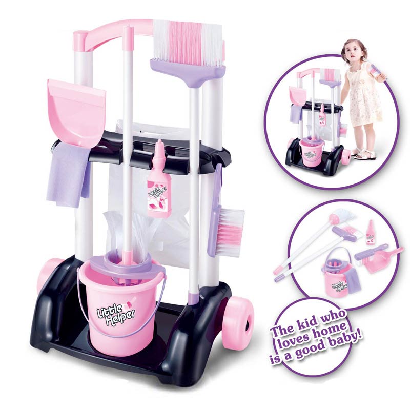 1 Set Kids Kinderen Rollenspel Speelgoed Simulatie Cleaning Kit Multi-Functionele Veiligheid Plastic EIG88