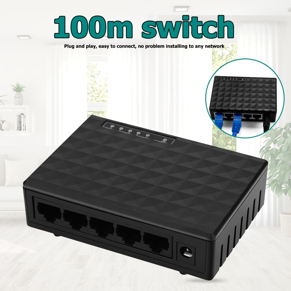 10/100Mbps 5 Hafen Ethernet schalten Klassische Farben Einfache Ausdauernd RJ45 LAN Netzwerk Schreibtisch Schalt Hub Adapter