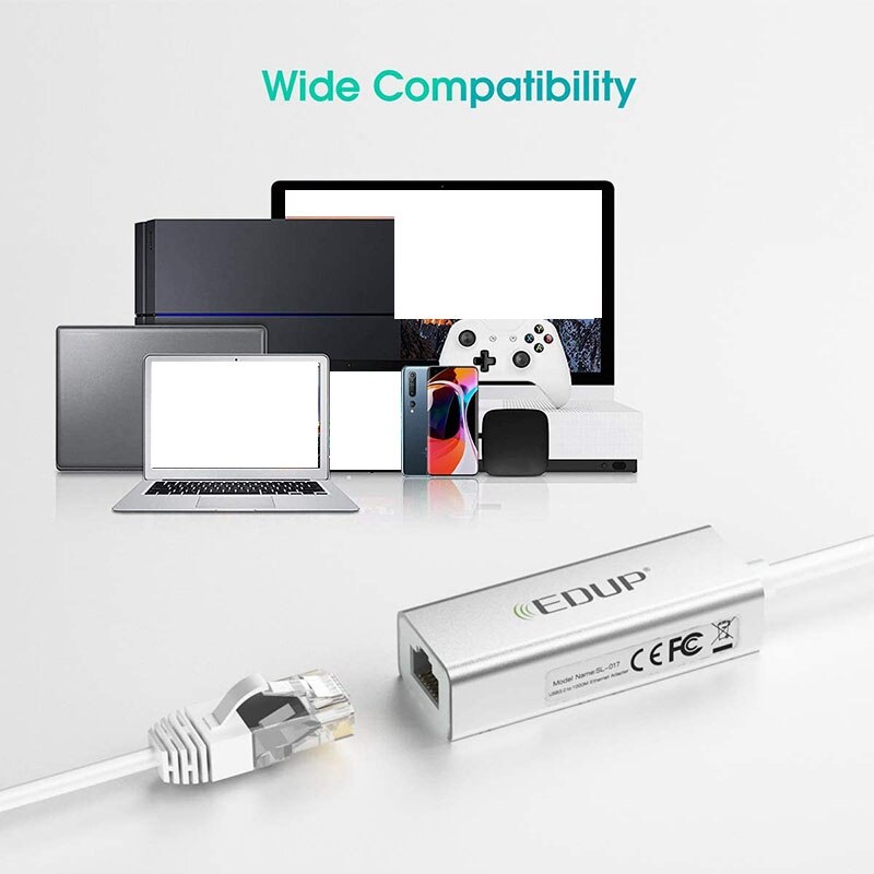 EDUP USB to Ethernet Adapter,Portable USB 3.0 to 10/100/1000 Gigabit Ethernet RJ45 LAN Network Adapter