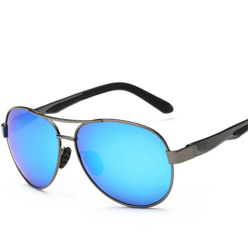 Free Fisher-gafas de sol polarizadas de Metal para hombre, lentes de sol polarizadas para deportes al aire libre, conducir, gafas de pesca: Gun frame-Blue