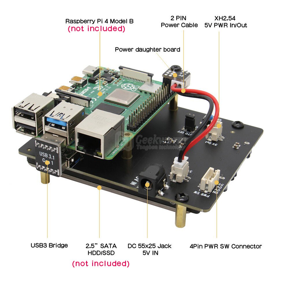 Raspberry Pi X825 V1.5 2.5 Inch Sata Hdd/Ssd Opslag Board Voor