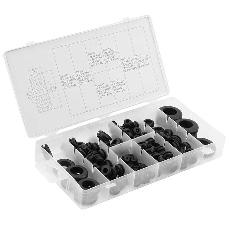 180 Pcs Rubber Grommet Wire Electrical Gasket Washer Assortment Kit Self Tapping Inserts O Ring Seal Washer