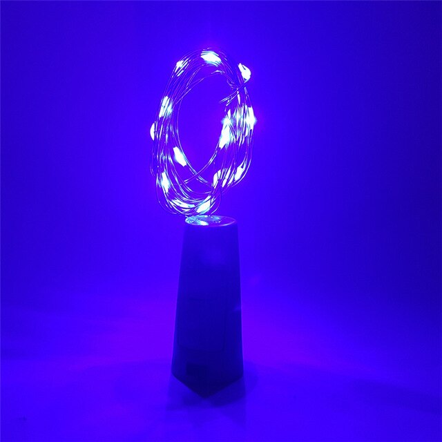 1M 2M Wine Bottle Light Cork Shape Battery Copper Wire led String Lights for Bottle DIY LED Bulbs Outdoor Christmas Tree Wedding: Purper / 2M 20LEDS