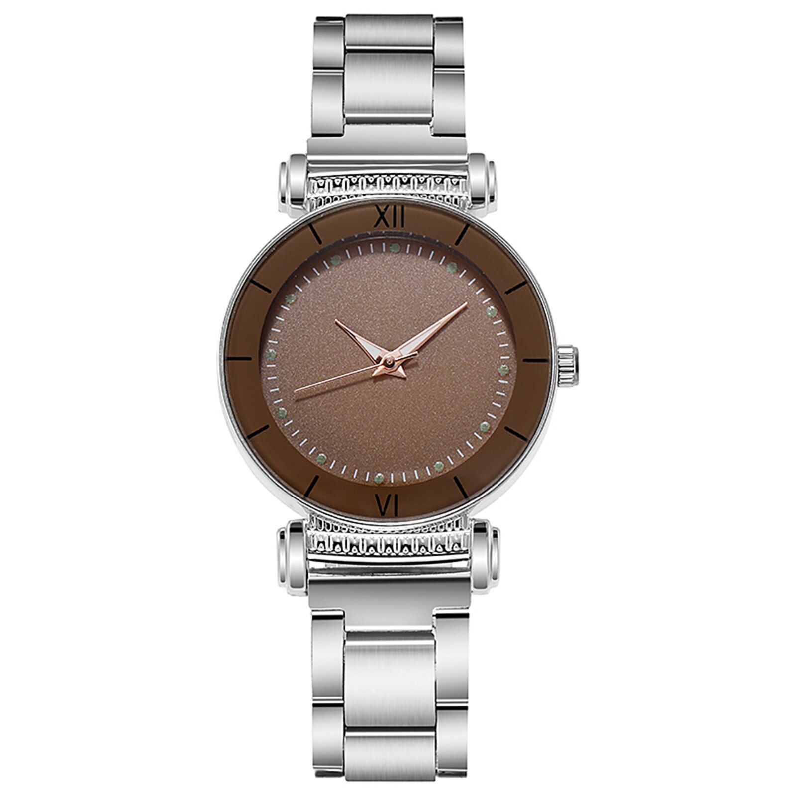Reloj de gama alta para mujer, relojes de lujo con decoración de vestidos, reloj de cuarzo con esfera de acero inoxidable, reloj informal, reloj femenino #25