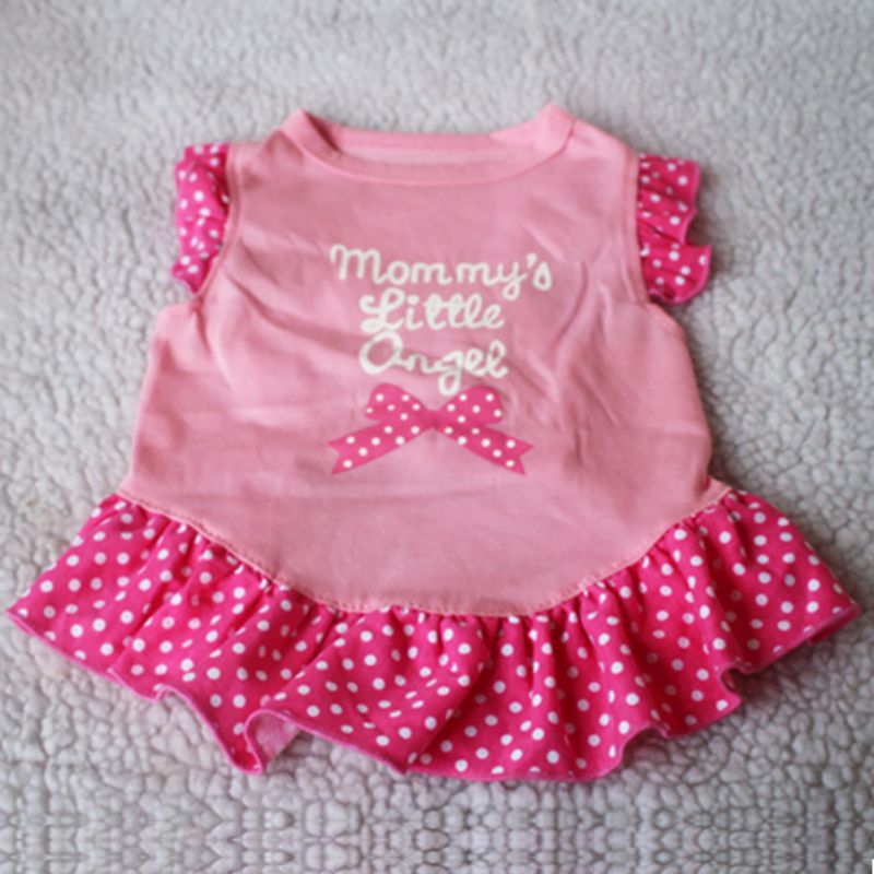 Lente Zomer Kleine Prinses Hond Kat Huisdier Jurk Brief Gedrukt Kleding Puppy Boog Vest T-shirt Jas Jurk Kleding Voor puppy