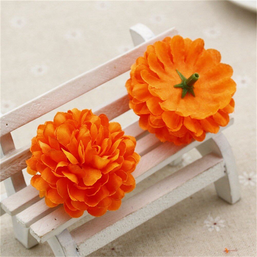 Chenap-pompon à œillet artificiel en soie | Tête de fleurs pour décoration de voiture de mariage, fournitures de fleuriste décoratives diy, fleurs