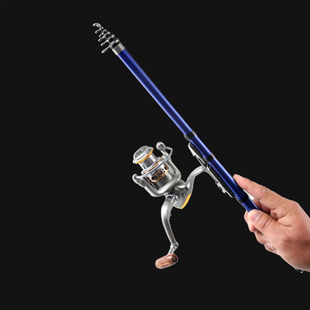 Portable Sea Fishing Rod Set Carbon Fiber 1.8M 3.0M Telescopic Rotating Fish Roll Short Fishing Rod Equipment