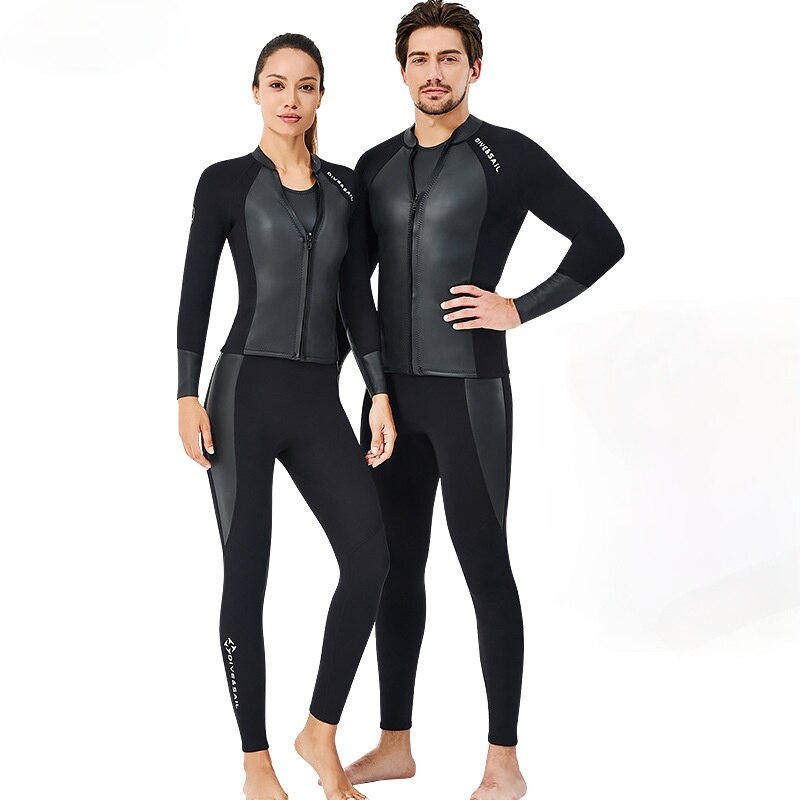 DIVE&amp;SAIL 2MM Leather Neoprene Diving Suit Men&#39;s Split Warm Snorkeling Wetsuit Pants Female Plus Size Cold-proof Surfing Suit