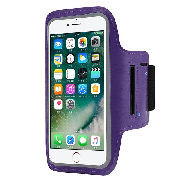 Sport Armband Riem Telefoon Case Arm Band Voor Iphone 12 11 Pro Max Xr 6 7 8 Plus Voor Note 20 10 S10 S9 Gym Armband Onder 6.5 Inch: purple