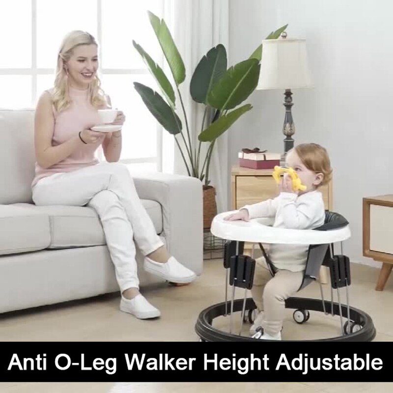 Gåstole med hjul baby walk learning foldbar multifunktion anti-roll anti o-ben rollator højdejusterbar sædestol
