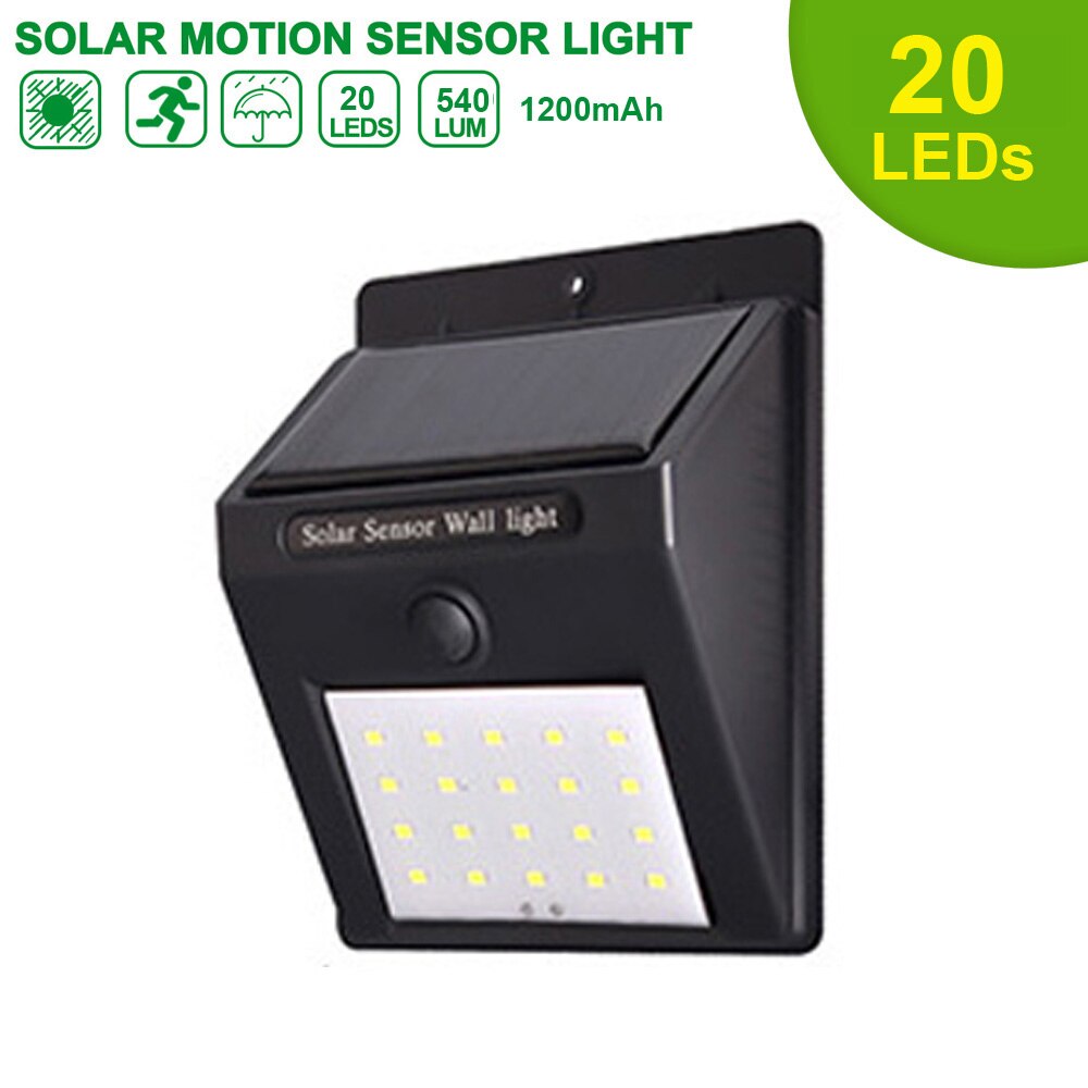 LED Solar Lamp Solar Motion Sensor Lights IP65 Outdoor Street Lights 20/25/30/100/208 Led Security Wall Lamp for Garden Decor: 20leds 3 modes