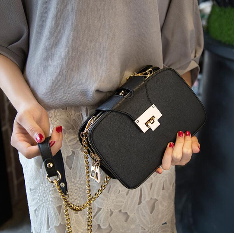 Dames ketting schoudertas kleine vierkante tas flip mat matte jelly verpakking drie kleine vierkante tas metalen gesp